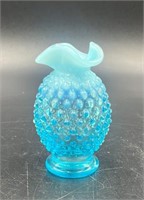 Fenton Blue Opal Hobnail Hatpin Vase Uv Reactive