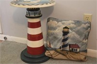 Sea Décor Occasional Table 14 x 21 & Throw Pillow