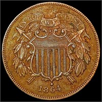 1864 Lg Motto Two Cent Piece CLOSELY UNCIRCULATED