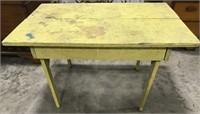 Vintage painted yellow table 36x23x22"