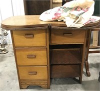 Antique wood desk with detachable skirt 35x18x30