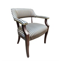 Paoli Black/Brown stripe side chair w/ gold accent