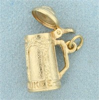 Milwaukee Beer Stein Pendant in 14K Yellow Gold