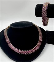 Stunning 14k Rhodolite Garnet Necklace & Bracelet