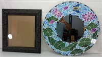 Picture frame 18"x 20" and a 24" mosaic mirror