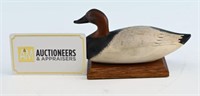 Miniature Carved Canvasback Draek with slightly