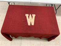 Vntg Wool ‘W’ School Blanket, approx 82in x 66in