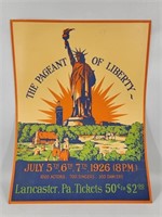 PAGEANT OF LIBERTY LANCASTER PA POSTER 1926