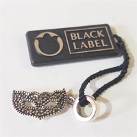 $50 Silver Black Label Marcasite Beads Bracelet