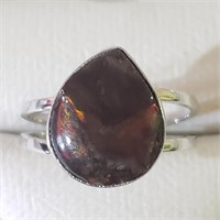 $160 Silver Canadian Ammolite Ring