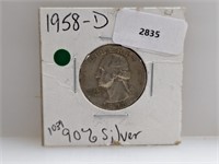 1958-D 90% Silv Wash Quarter