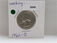 1962-D 90% Silv Wash Quarter