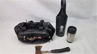 Bag hatchet mug bottle holder camping package