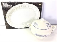 Serving Bowl and Oval Platter