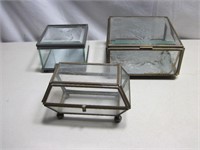Lot of 3 Glass Boxes
