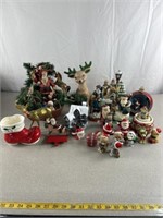 Holiday Santa’s, music boxes, ornaments, reindeer