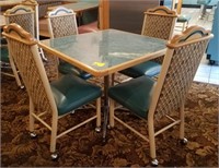 Square diner table with 4 chairs
