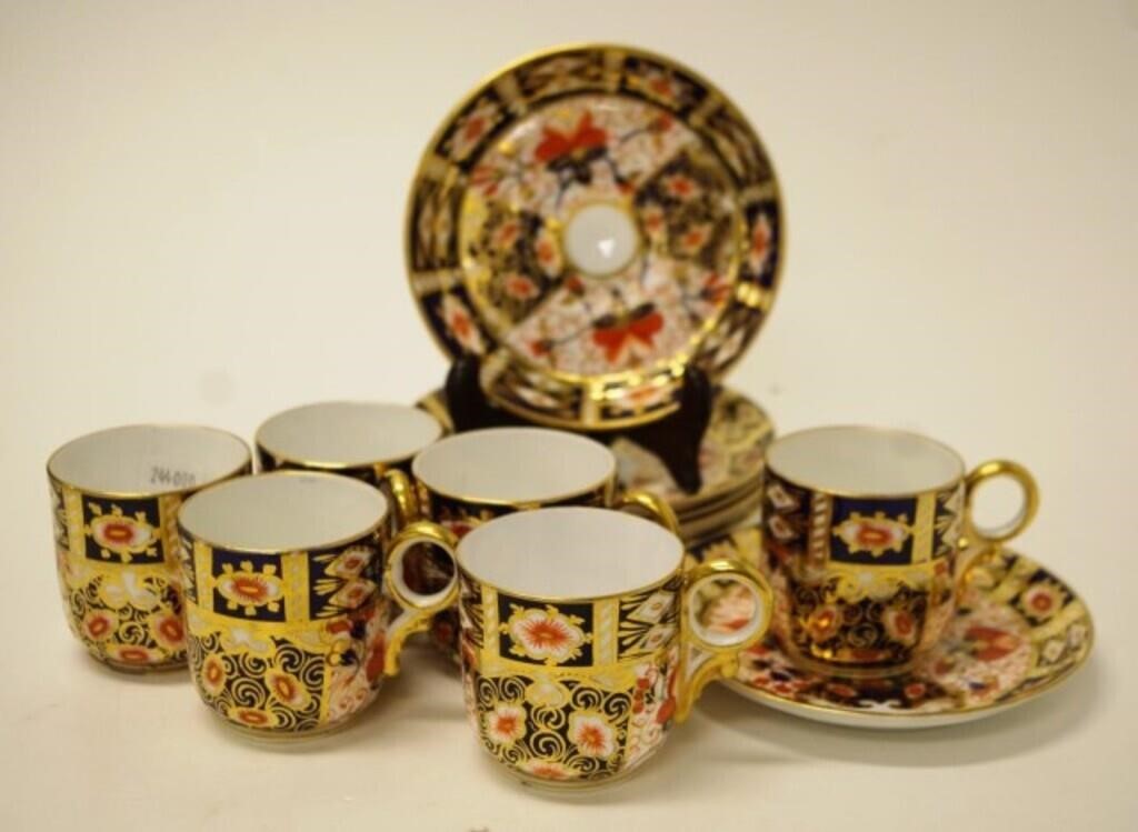 Six Royal Crown Derby "Imari coffee cups & saucers