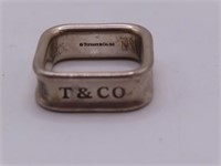 TIFFANY & CO sz7.25 Sterling SIlver Ring Square