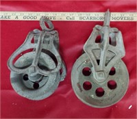 Cast Iron Barn Pulley Lot of 2