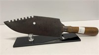 Vintage buffalo skinner knife with wooden handle