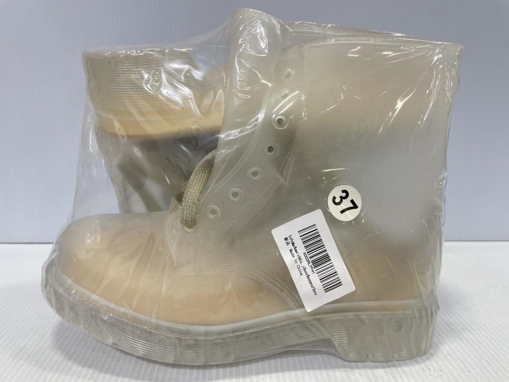 Women’s clear waterproof combat boots size 37