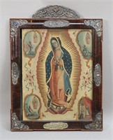 Retablo on Copper Our Lady of Guadalupe