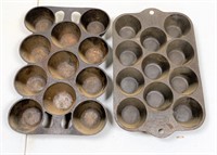 Griswold No. 10 & wagner ware cast iron muffin pan
