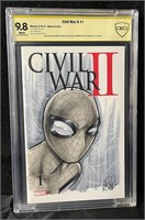 Civil War II Signed/Color Sketch CBCS 9.8