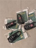 4 NEW combination bike or luggage locks. Use them