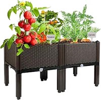 NACREEN Raised Garden Bed with Legs, Elevated Plas