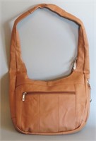 Roma Tan Leather Lockable Concealed Carry Handbag