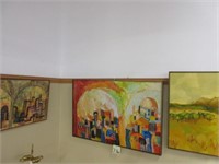 (3) Framed Abstract Paintings by Tom Johnston