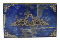 SILVER-MOUNTED LAPIS LAZULI TABLE BOX