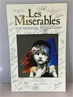 1986 Les Mirerables cardboard poster autographed