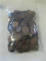 Bag full of wheat pennies