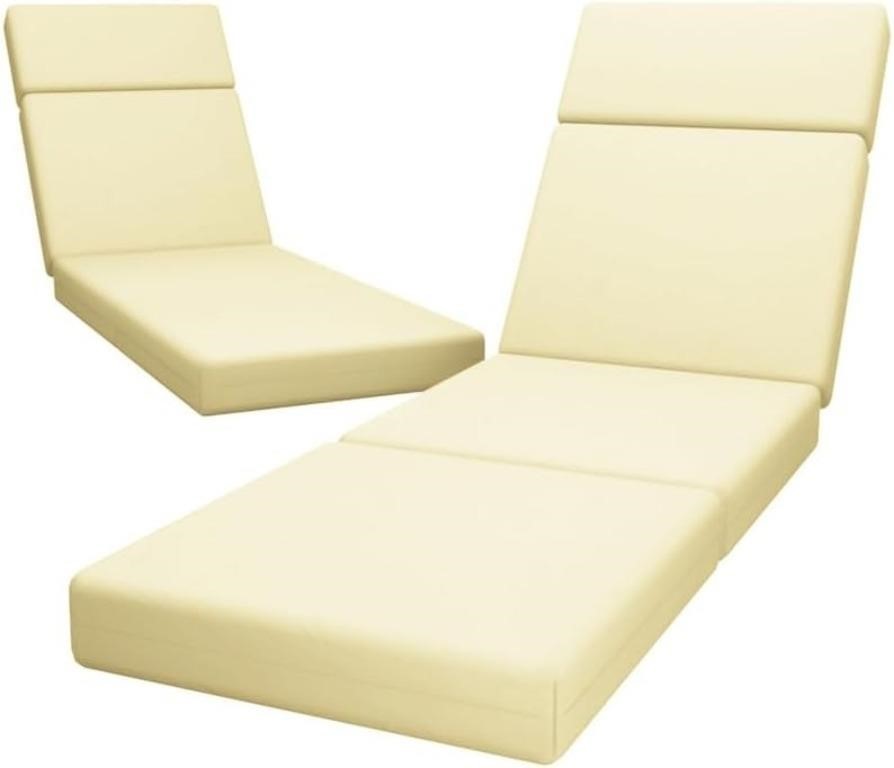 2 Pcs Chaise Lounge Cushions Outdoor, 72 X 21 X 4