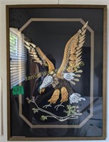 1402 Golden Eagle Embroidered Wall Art 18x24