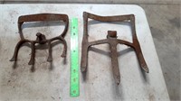 Antique 4 Tine & 3 Tine Push Plow Cultivating Teet