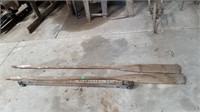 2 Antique Wooden Oars & Transit Stick