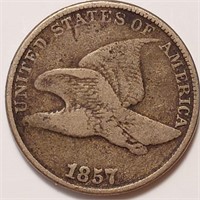 1857 Flying Eagle Cent - Solid Example!