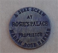 Brass Brothel Style Token Rosies Palace