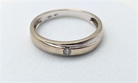 417 10K White Gold Genuine Diamond Wedding Band