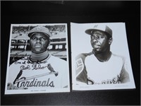 2 Old 8x10 Hank Saron & Bob Gibson Signed Photo