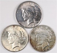 Lot of 3: Peace Dollars