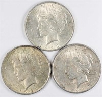 Lot of 3: Peace Dollars