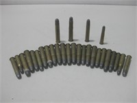 Twenty Eight Assorted Rifle Ammo Rounds