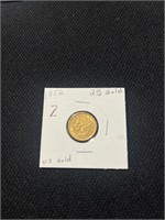 1852 2 1/2 gold US gold