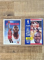 2X Michael Jordan vintage cards #75 + #211