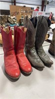 2 PAIRS OF COWBOY BOOTS SIZE 7B